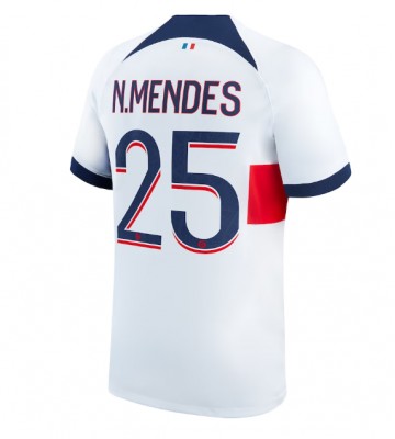Lacne Muži Futbalové dres Paris Saint-Germain Nuno Mendes #25 2023-24 Krátky Rukáv - Preč